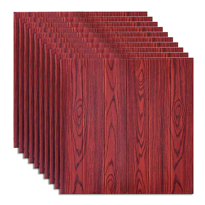 Living Room Wall Paneling Peel and Stick 3D Embossed Wall Paneling Red Brown Clearhalo 'Flooring 'Home Improvement' 'home_improvement' 'home_improvement_wall_paneling' 'Wall Paneling' 'wall_paneling' 'Walls & Ceilings' Walls and Ceiling' 6660199