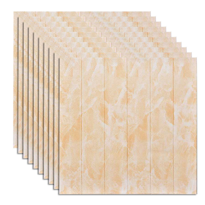 Living Room Wall Paneling Peel and Stick 3D Embossed Wall Paneling Yellow/ White Clearhalo 'Flooring 'Home Improvement' 'home_improvement' 'home_improvement_wall_paneling' 'Wall Paneling' 'wall_paneling' 'Walls & Ceilings' Walls and Ceiling' 6660212