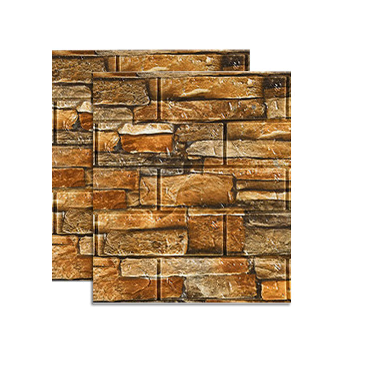Farmhouse Wall Plank 3D Brick Living Room Wall Panels Set of 2 Yellow 15.2"L x 13.8"W x 0.1"H Clearhalo 'Flooring 'Home Improvement' 'home_improvement' 'home_improvement_wall_paneling' 'Wall Paneling' 'wall_paneling' 'Walls & Ceilings' Walls and Ceiling' 6660218