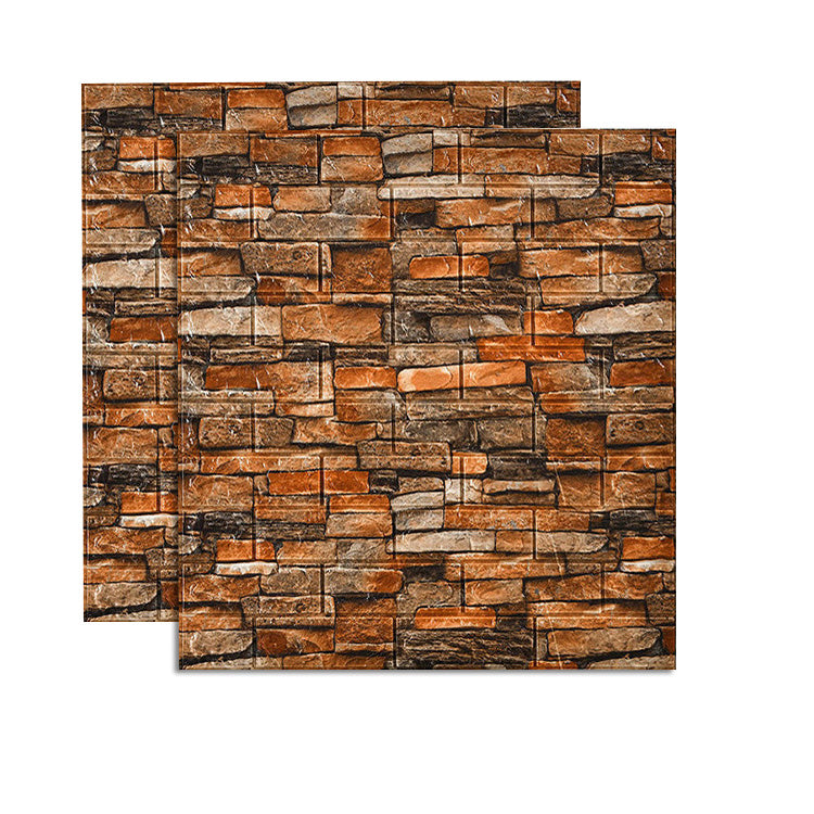 Farmhouse Wall Plank 3D Brick Living Room Wall Panels Set of 2 Red Clearhalo 'Flooring 'Home Improvement' 'home_improvement' 'home_improvement_wall_paneling' 'Wall Paneling' 'wall_paneling' 'Walls & Ceilings' Walls and Ceiling' 6660220