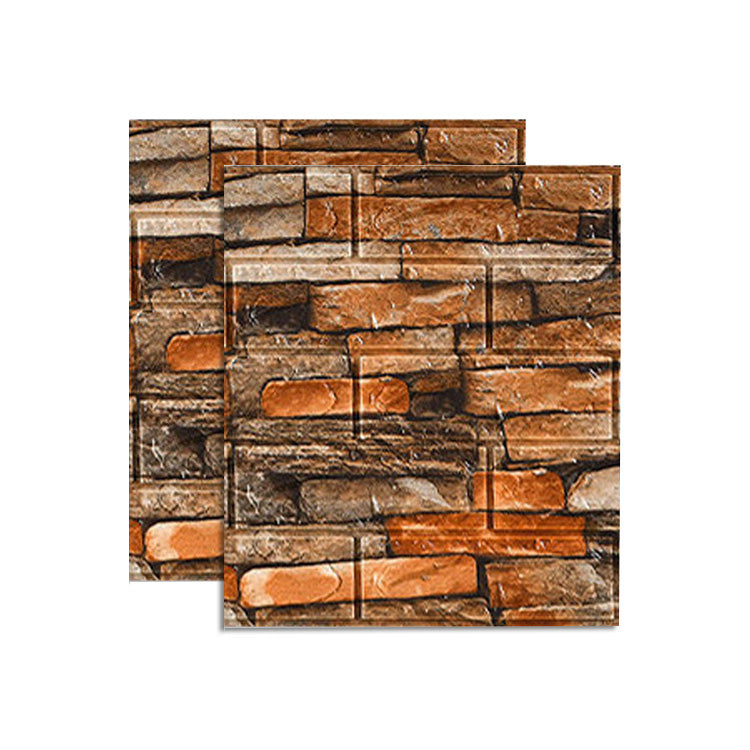 Farmhouse Wall Plank 3D Brick Living Room Wall Panels Set of 2 Red 15.2"L x 13.8"W x 0.1"H Clearhalo 'Flooring 'Home Improvement' 'home_improvement' 'home_improvement_wall_paneling' 'Wall Paneling' 'wall_paneling' 'Walls & Ceilings' Walls and Ceiling' 6660222