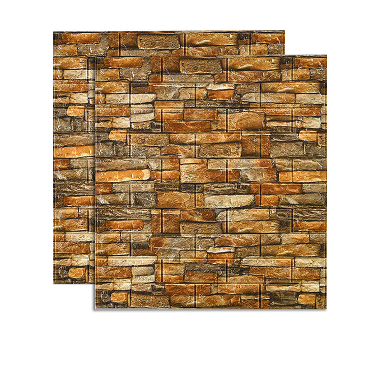 Farmhouse Wall Plank 3D Brick Living Room Wall Panels Set of 2 Yellow Clearhalo 'Flooring 'Home Improvement' 'home_improvement' 'home_improvement_wall_paneling' 'Wall Paneling' 'wall_paneling' 'Walls & Ceilings' Walls and Ceiling' 6660224