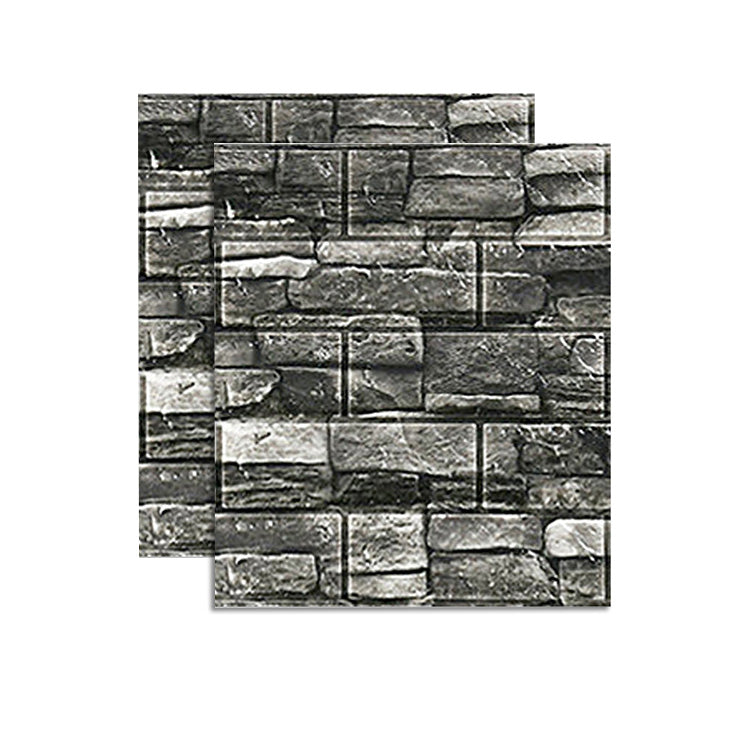Farmhouse Wall Plank 3D Brick Living Room Wall Panels Set of 2 Black 15.2"L x 13.8"W x 0.1"H Clearhalo 'Flooring 'Home Improvement' 'home_improvement' 'home_improvement_wall_paneling' 'Wall Paneling' 'wall_paneling' 'Walls & Ceilings' Walls and Ceiling' 6660226