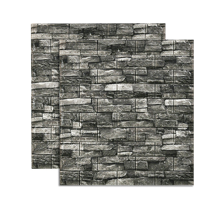 Farmhouse Wall Plank 3D Brick Living Room Wall Panels Set of 2 Black Clearhalo 'Flooring 'Home Improvement' 'home_improvement' 'home_improvement_wall_paneling' 'Wall Paneling' 'wall_paneling' 'Walls & Ceilings' Walls and Ceiling' 6660228