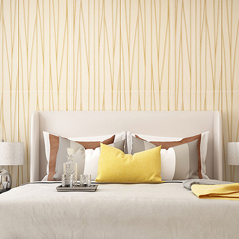 Glam Style Wall Paneling Living Room Peel and Stick 3D Embossed Waterproof Wall Paneling Yellow 100-Piece Set Clearhalo 'Flooring 'Home Improvement' 'home_improvement' 'home_improvement_wall_paneling' 'Wall Paneling' 'wall_paneling' 'Walls & Ceilings' Walls and Ceiling' 6660234