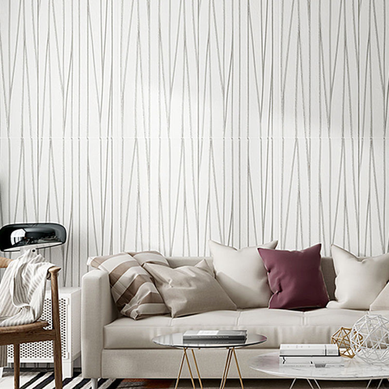 Glam Style Wall Paneling Living Room Peel and Stick 3D Embossed Waterproof Wall Paneling White 100-Piece Set Clearhalo 'Flooring 'Home Improvement' 'home_improvement' 'home_improvement_wall_paneling' 'Wall Paneling' 'wall_paneling' 'Walls & Ceilings' Walls and Ceiling' 6660236