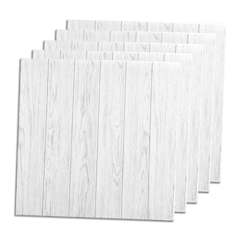 Living Room Wall Paneling Peel and Stick Wood Effect Design Waterproof Wall Paneling White-Gray Clearhalo 'Flooring 'Home Improvement' 'home_improvement' 'home_improvement_wall_paneling' 'Wall Paneling' 'wall_paneling' 'Walls & Ceilings' Walls and Ceiling' 6660272