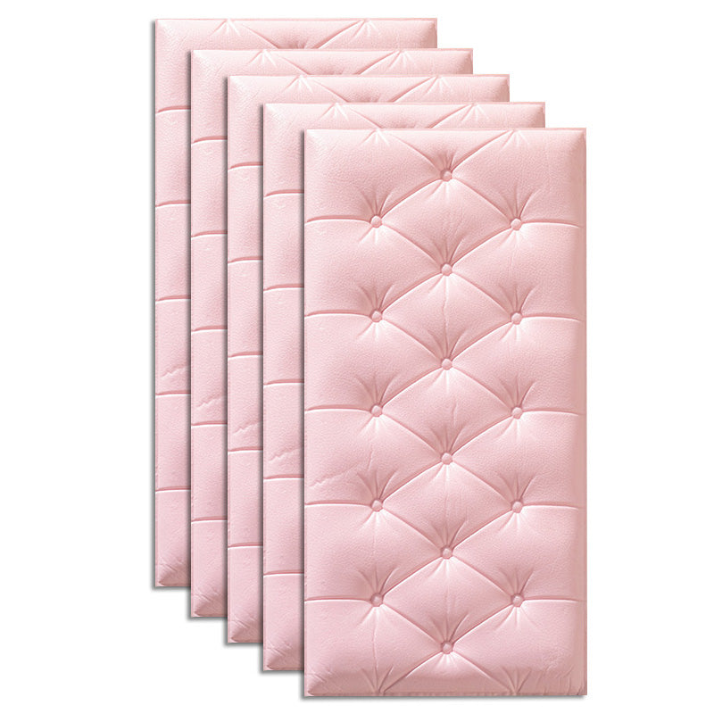 Modern Wall Paneling Living Room Peel and Stick 3D Embossing Waterproof Wall Paneling Pink Pin head soft bag Clearhalo 'Flooring 'Home Improvement' 'home_improvement' 'home_improvement_wall_paneling' 'Wall Paneling' 'wall_paneling' 'Walls & Ceilings' Walls and Ceiling' 6661032