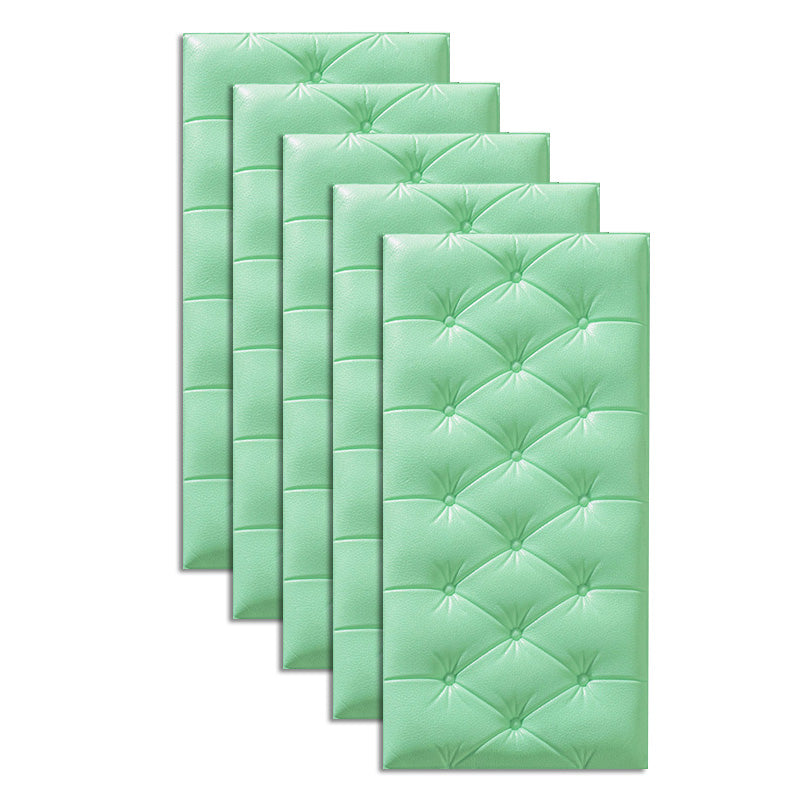 Modern Wall Paneling Living Room Peel and Stick 3D Embossing Waterproof Wall Paneling Light Green Pin head soft bag Clearhalo 'Flooring 'Home Improvement' 'home_improvement' 'home_improvement_wall_paneling' 'Wall Paneling' 'wall_paneling' 'Walls & Ceilings' Walls and Ceiling' 6661035