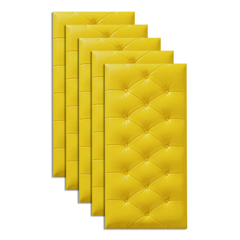 Modern Wall Paneling Living Room Peel and Stick 3D Embossing Waterproof Wall Paneling Yellow Pin head soft bag Clearhalo 'Flooring 'Home Improvement' 'home_improvement' 'home_improvement_wall_paneling' 'Wall Paneling' 'wall_paneling' 'Walls & Ceilings' Walls and Ceiling' 6661042