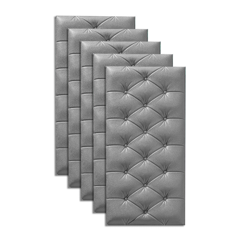 Modern Wall Paneling Living Room Peel and Stick 3D Embossing Waterproof Wall Paneling Silver Gray Pin head soft bag Clearhalo 'Flooring 'Home Improvement' 'home_improvement' 'home_improvement_wall_paneling' 'Wall Paneling' 'wall_paneling' 'Walls & Ceilings' Walls and Ceiling' 6661043