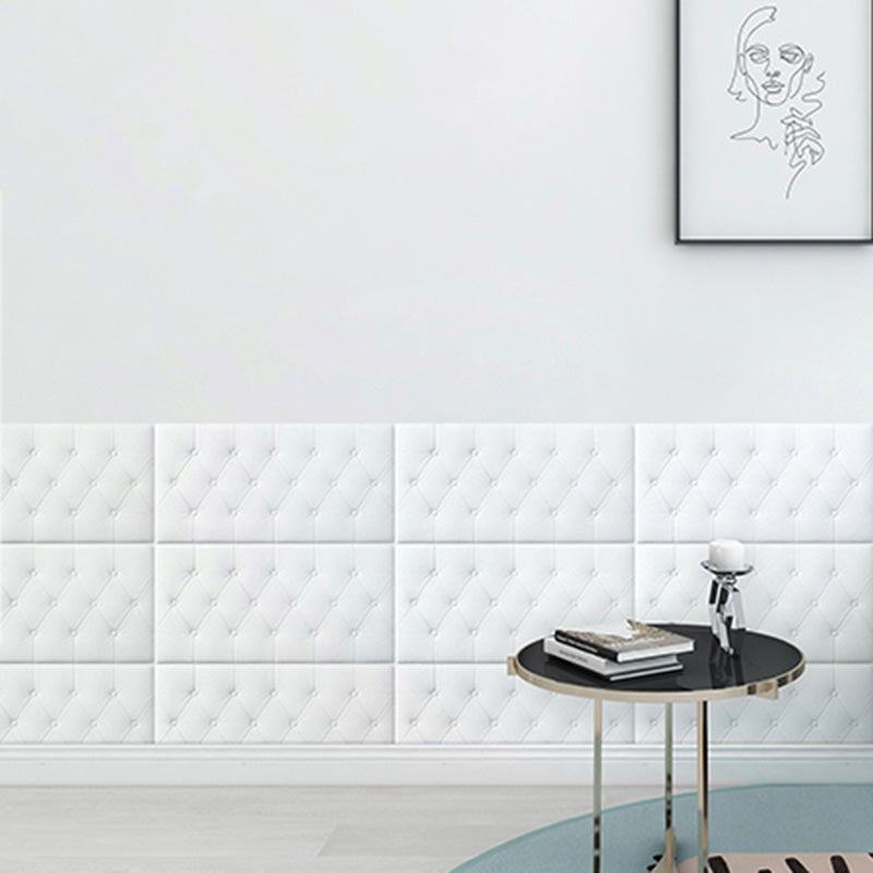 Modern Wall Paneling Living Room Peel and Stick 3D Embossing Waterproof Wall Paneling White 50-Piece Set Pin head soft bag Clearhalo 'Flooring 'Home Improvement' 'home_improvement' 'home_improvement_wall_paneling' 'Wall Paneling' 'wall_paneling' 'Walls & Ceilings' Walls and Ceiling' 6661052