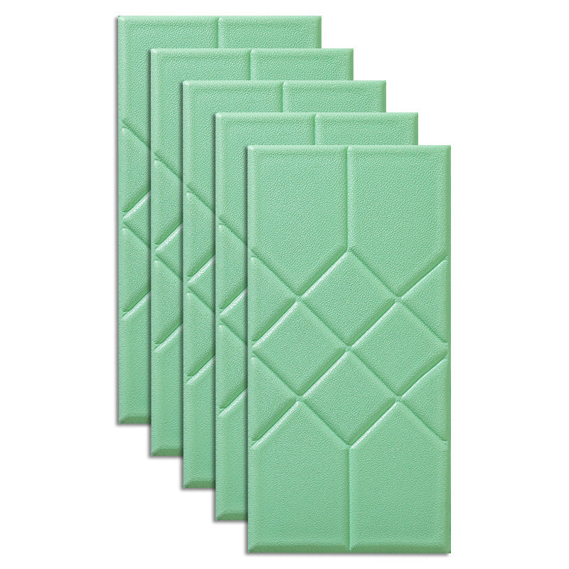 Modern Wall Paneling Living Room Peel and Stick 3D Embossing Waterproof Wall Paneling Light Green Chinese Knot Clearhalo 'Flooring 'Home Improvement' 'home_improvement' 'home_improvement_wall_paneling' 'Wall Paneling' 'wall_paneling' 'Walls & Ceilings' Walls and Ceiling' 6661053