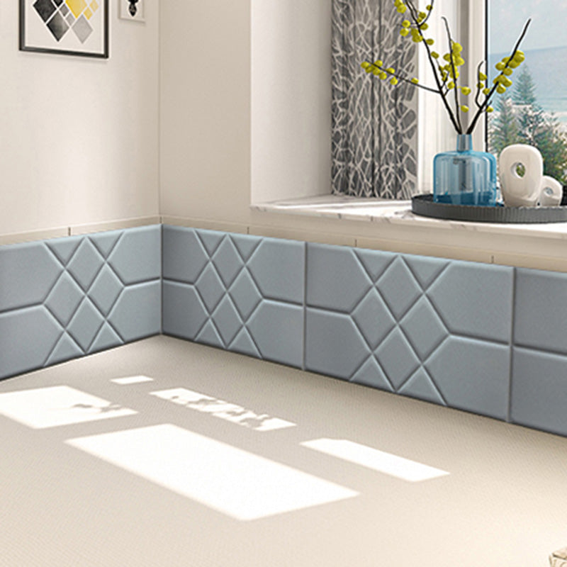 Modern Wall Paneling Living Room Peel and Stick 3D Embossing Waterproof Wall Paneling Silver Gray 50-Piece Set Chinese Knot Clearhalo 'Flooring 'Home Improvement' 'home_improvement' 'home_improvement_wall_paneling' 'Wall Paneling' 'wall_paneling' 'Walls & Ceilings' Walls and Ceiling' 6661055