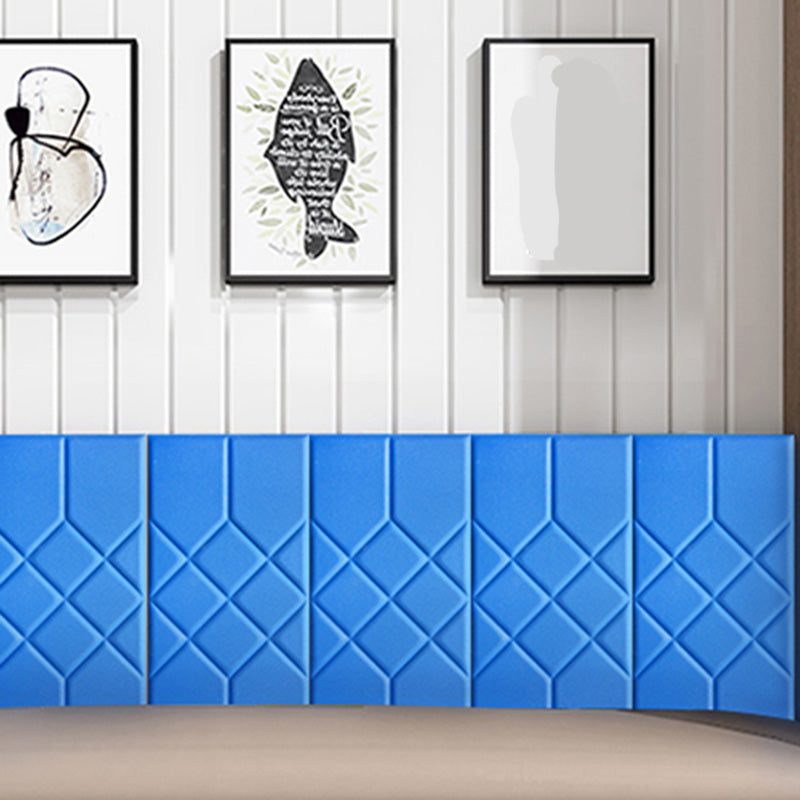 Modern Wall Paneling Living Room Peel and Stick 3D Embossing Waterproof Wall Paneling Lake Blue 50-Piece Set Chinese Knot Clearhalo 'Flooring 'Home Improvement' 'home_improvement' 'home_improvement_wall_paneling' 'Wall Paneling' 'wall_paneling' 'Walls & Ceilings' Walls and Ceiling' 6661057