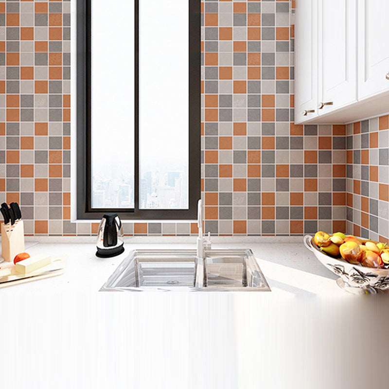 Waterproof Mosaic Tile Smooth Peel and Stick Backsplash Tile for Kitchen Backsplash Orange Clearhalo 'Flooring 'Home Improvement' 'home_improvement' 'home_improvement_peel_stick_blacksplash' 'Peel & Stick Backsplash Tile' 'peel_stick_blacksplash' 'Walls & Ceilings' Walls and Ceiling' 6662648