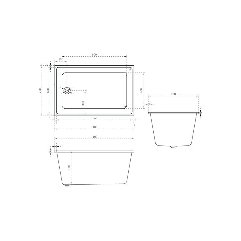 Contemporary Drop-in Soaking Bathtub Rectangle Acrylic Bathtub in White Clearhalo 'Bathroom Remodel & Bathroom Fixtures' 'Bathtubs' 'Home Improvement' 'home_improvement' 'home_improvement_bathtubs' 'Showers & Bathtubs' 6662739