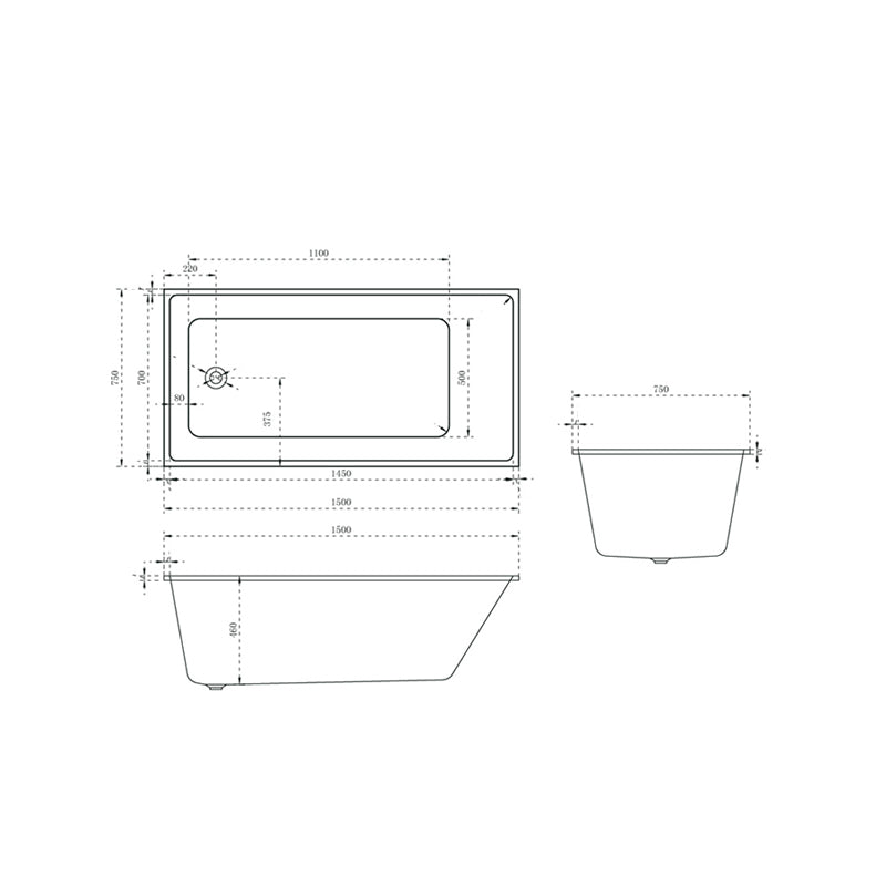 Contemporary Drop-in Soaking Bathtub Rectangle Acrylic Bathtub in White Clearhalo 'Bathroom Remodel & Bathroom Fixtures' 'Bathtubs' 'Home Improvement' 'home_improvement' 'home_improvement_bathtubs' 'Showers & Bathtubs' 6662743