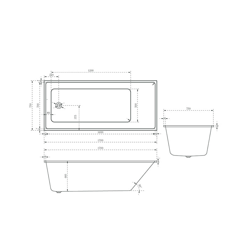 Contemporary Drop-in Soaking Bathtub Rectangle Acrylic Bathtub in White Clearhalo 'Bathroom Remodel & Bathroom Fixtures' 'Bathtubs' 'Home Improvement' 'home_improvement' 'home_improvement_bathtubs' 'Showers & Bathtubs' 6662745