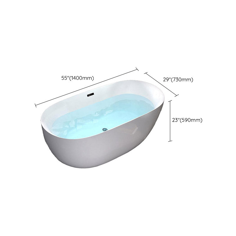 Modern White Acrylic Bathtub Freestand Soaking Bathtub with Drain Bath Tub Clearhalo 'Bathroom Remodel & Bathroom Fixtures' 'Bathtubs' 'Home Improvement' 'home_improvement' 'home_improvement_bathtubs' 'Showers & Bathtubs' 6662884