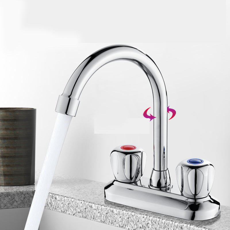 Swivel Spout Circular Faucet Brass Modern Style Bathroom Faucet Clearhalo 'bathroom_sink_faucets' 'Conjunta de Baño y Conjunta de Grifo' 'Coronamiento de Baño y Dispositivo de Baño' 'Grifo del lavabo del baño' 'Hogar' 'home_improvement' 'home_improvement_bathroom_sink_faucets' 'Mejoras para el hogar' 6667122