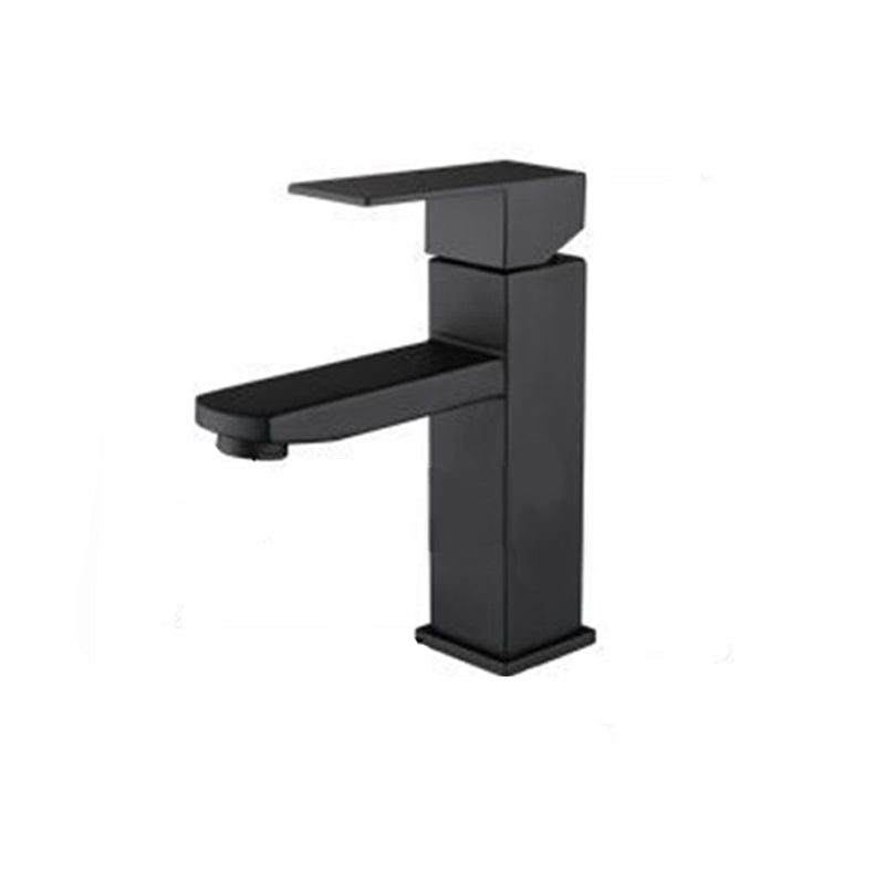 Modern Lavatory Faucet Centerset Bathroom Sink Faucet in Black 7.1" 24 Inches Clearhalo 'Bathroom Remodel & Bathroom Fixtures' 'Bathroom Sink Faucets' 'Bathroom Sinks & Faucet Components' 'bathroom_sink_faucets' 'Home Improvement' 'home_improvement' 'home_improvement_bathroom_sink_faucets' 6667138