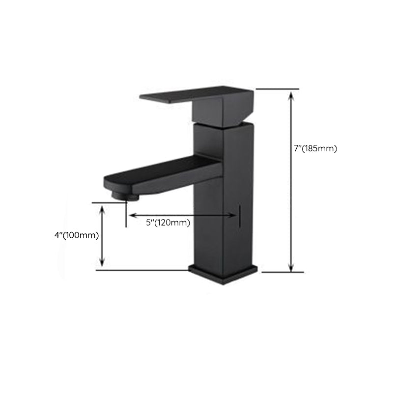 Modern Lavatory Faucet Centerset Bathroom Sink Faucet in Black Clearhalo 'Bathroom Remodel & Bathroom Fixtures' 'Bathroom Sink Faucets' 'Bathroom Sinks & Faucet Components' 'bathroom_sink_faucets' 'Home Improvement' 'home_improvement' 'home_improvement_bathroom_sink_faucets' 6667154