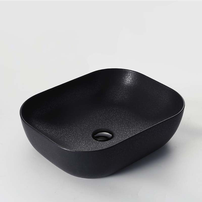 Black Trough Bathroom Sink Round Porcelain Trough Bathroom Sink 20"L x 15"W x 6"H Sink Clearhalo 'Bathroom Remodel & Bathroom Fixtures' 'Bathroom Sinks & Faucet Components' 'Bathroom Sinks' 'bathroom_sink' 'Home Improvement' 'home_improvement' 'home_improvement_bathroom_sink' 6667513