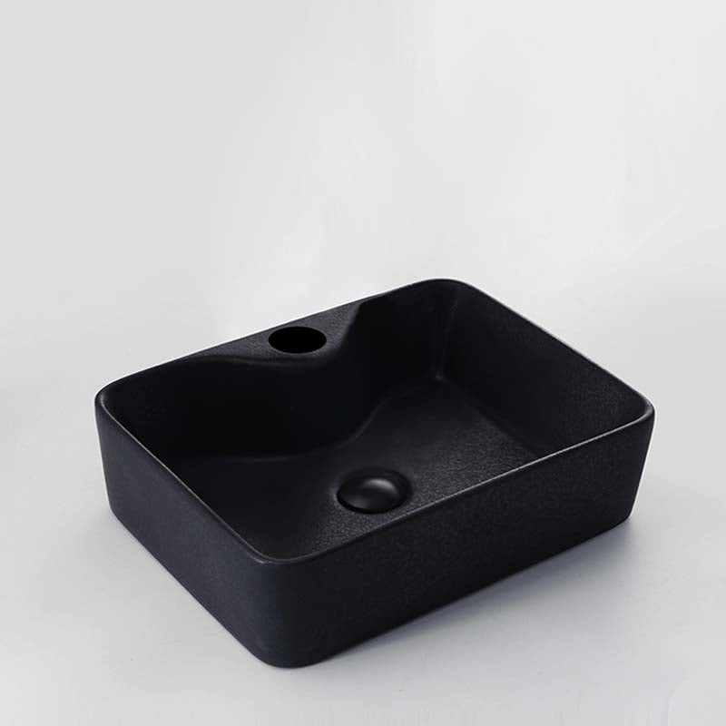 Black Trough Bathroom Sink Round Porcelain Trough Bathroom Sink 19"L x 15"W x 5"H Sink Clearhalo 'Bathroom Remodel & Bathroom Fixtures' 'Bathroom Sinks & Faucet Components' 'Bathroom Sinks' 'bathroom_sink' 'Home Improvement' 'home_improvement' 'home_improvement_bathroom_sink' 6667516