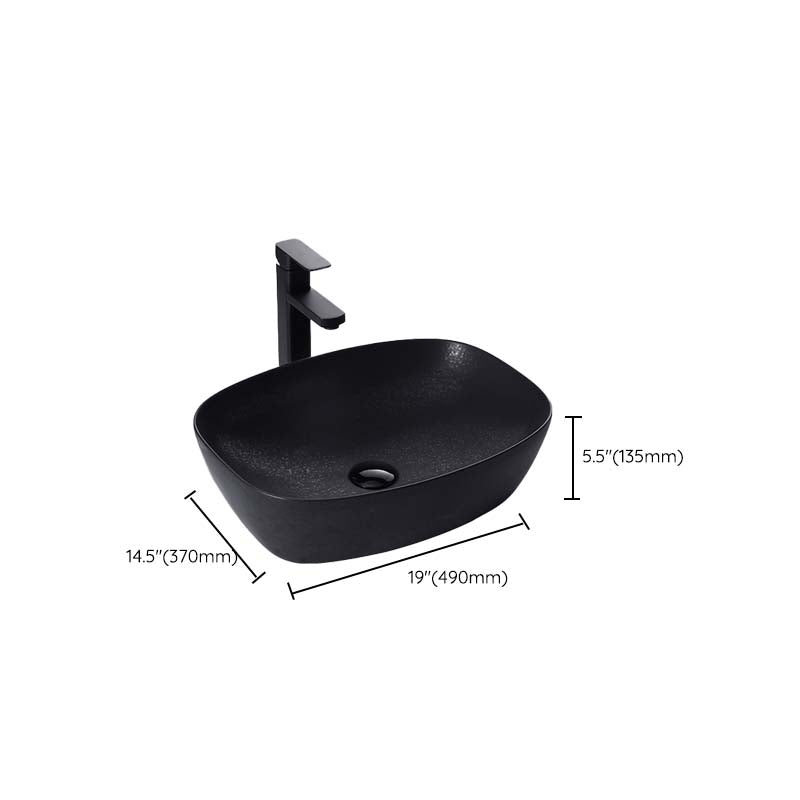 Black Trough Bathroom Sink Round Porcelain Trough Bathroom Sink Clearhalo 'Bathroom Remodel & Bathroom Fixtures' 'Bathroom Sinks & Faucet Components' 'Bathroom Sinks' 'bathroom_sink' 'Home Improvement' 'home_improvement' 'home_improvement_bathroom_sink' 6667526