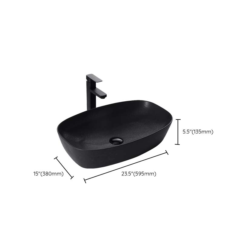 Black Trough Bathroom Sink Round Porcelain Trough Bathroom Sink Clearhalo 'Bathroom Remodel & Bathroom Fixtures' 'Bathroom Sinks & Faucet Components' 'Bathroom Sinks' 'bathroom_sink' 'Home Improvement' 'home_improvement' 'home_improvement_bathroom_sink' 6667527