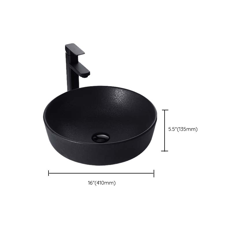 Black Trough Bathroom Sink Round Porcelain Trough Bathroom Sink Clearhalo 'Bathroom Remodel & Bathroom Fixtures' 'Bathroom Sinks & Faucet Components' 'Bathroom Sinks' 'bathroom_sink' 'Home Improvement' 'home_improvement' 'home_improvement_bathroom_sink' 6667528