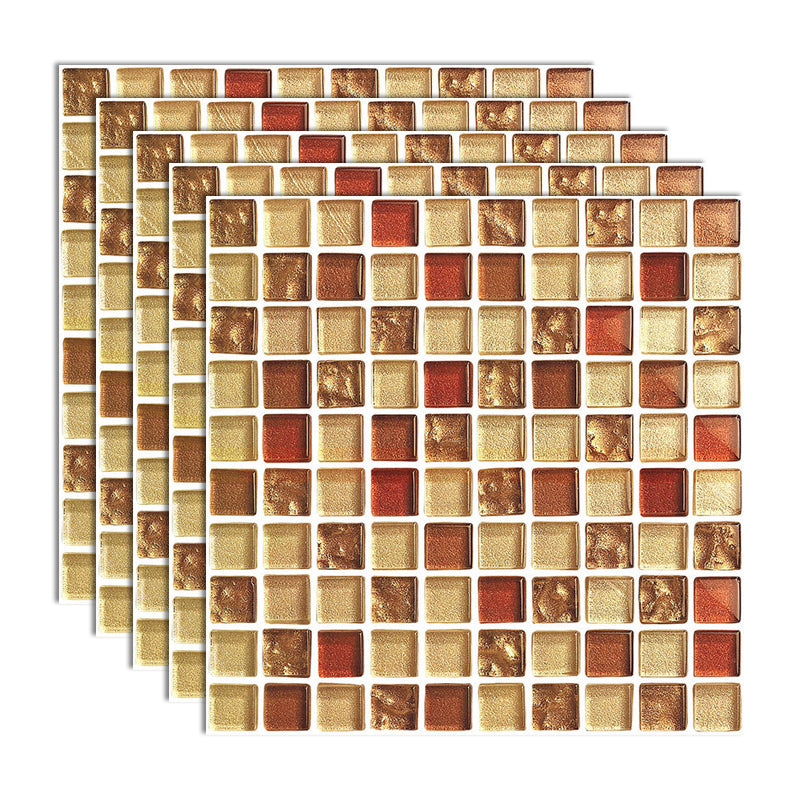 Peel and Stick Mosaic Tile Waterproof Square Peel and Stick Tile for Kitchen 20-Pack Yellow Clearhalo 'Flooring 'Home Improvement' 'home_improvement' 'home_improvement_peel_stick_blacksplash' 'Peel & Stick Backsplash Tile' 'peel_stick_blacksplash' 'Walls & Ceilings' Walls and Ceiling' 6667886