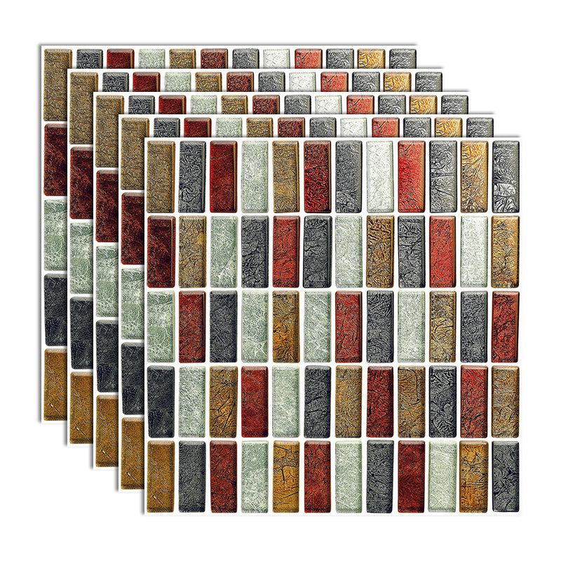 Peel and Stick Mosaic Tile Waterproof Square Peel and Stick Tile for Kitchen 20-Pack Brown Clearhalo 'Flooring 'Home Improvement' 'home_improvement' 'home_improvement_peel_stick_blacksplash' 'Peel & Stick Backsplash Tile' 'peel_stick_blacksplash' 'Walls & Ceilings' Walls and Ceiling' 6667888