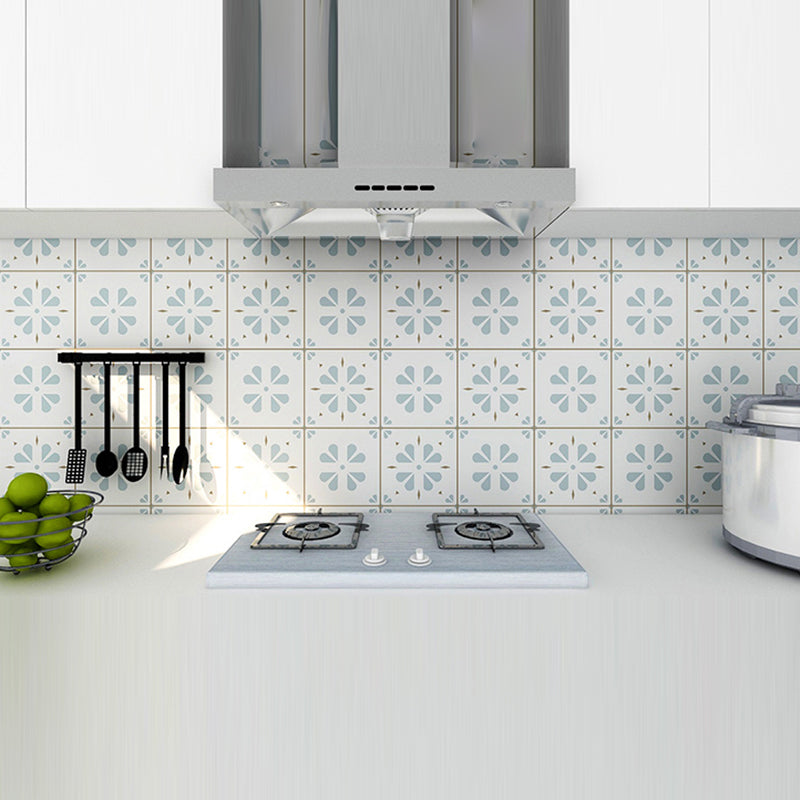 Modern Mosaic Tile Smooth Peel & Stick Backsplash Wallpaper for Kitchen Blue-White Clearhalo 'Flooring 'Home Improvement' 'home_improvement' 'home_improvement_peel_stick_blacksplash' 'Peel & Stick Backsplash Tile' 'peel_stick_blacksplash' 'Walls & Ceilings' Walls and Ceiling' 6667936