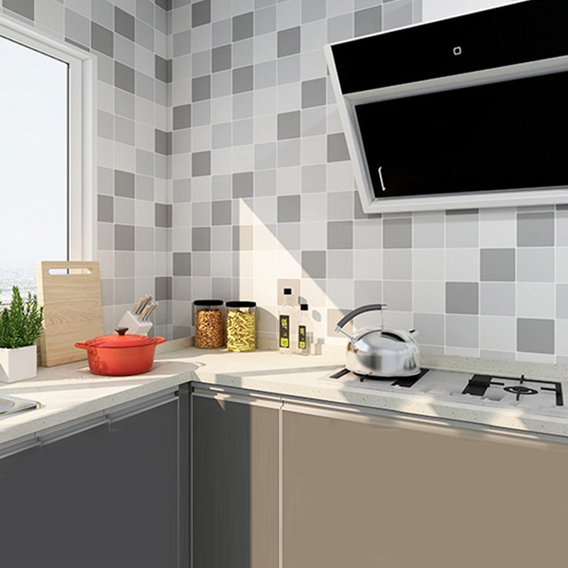 Modern Mosaic Tile Smooth Peel & Stick Backsplash Wallpaper for Kitchen Gray-White Clearhalo 'Flooring 'Home Improvement' 'home_improvement' 'home_improvement_peel_stick_blacksplash' 'Peel & Stick Backsplash Tile' 'peel_stick_blacksplash' 'Walls & Ceilings' Walls and Ceiling' 6667940