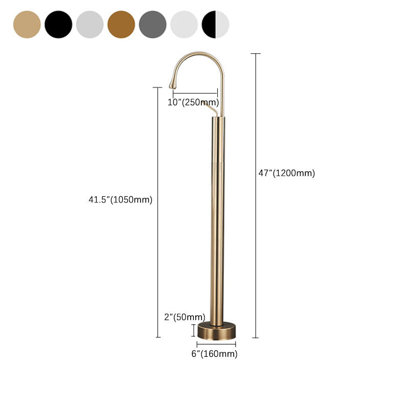 Modern Floor Mounted Single Handle Freestanding Tub Filler Metal Freestanding Faucet Clearhalo 'Bathroom Remodel & Bathroom Fixtures' 'Bathtub Faucets' 'bathtub_faucets' 'Home Improvement' 'home_improvement' 'home_improvement_bathtub_faucets' 6668217