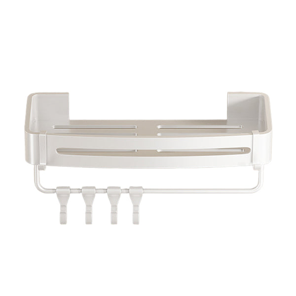 Modern White Finish Bath Shelf Rectangular & Triangle Bathroom Hardware Kit 4" 1 Piece Rectangle Clearhalo 'Bathroom Hardware Sets' 'Bathroom Hardware' 'Bathroom Remodel & Bathroom Fixtures' 'bathroom_hardware_sets' 'Home Improvement' 'home_improvement' 'home_improvement_bathroom_hardware_sets' 6675799