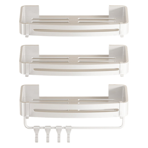 Modern White Finish Bath Shelf Rectangular & Triangle Bathroom Hardware Kit 4" 3 Piece Set Rectangle Clearhalo 'Bathroom Hardware Sets' 'Bathroom Hardware' 'Bathroom Remodel & Bathroom Fixtures' 'bathroom_hardware_sets' 'Home Improvement' 'home_improvement' 'home_improvement_bathroom_hardware_sets' 6675807