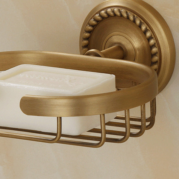 5-Piece Traditional Bathroom Accessory As Individual Or As a Set in Brushed Brass Clearhalo 'Bathroom Hardware Sets' 'Bathroom Hardware' 'Bathroom Remodel & Bathroom Fixtures' 'bathroom_hardware_sets' 'Home Improvement' 'home_improvement' 'home_improvement_bathroom_hardware_sets' 6675952