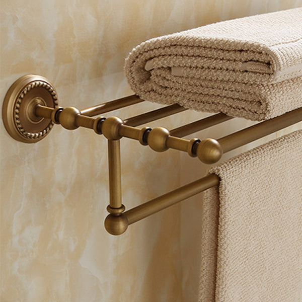 5-Piece Traditional Bathroom Accessory As Individual Or As a Set in Brushed Brass Clearhalo 'Bathroom Hardware Sets' 'Bathroom Hardware' 'Bathroom Remodel & Bathroom Fixtures' 'bathroom_hardware_sets' 'Home Improvement' 'home_improvement' 'home_improvement_bathroom_hardware_sets' 6675957