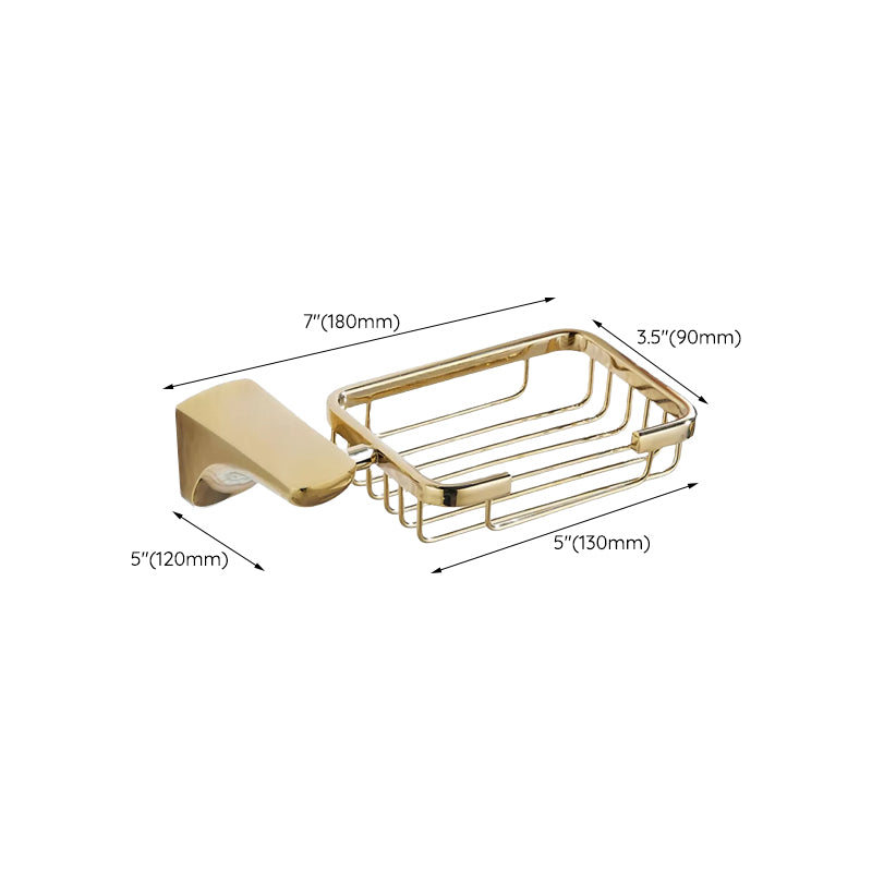 Traditional Bathroom Hardware Gold Bath Shelf Bathroom Accessory Kit Clearhalo 'Bathroom Hardware Sets' 'Bathroom Hardware' 'Bathroom Remodel & Bathroom Fixtures' 'bathroom_hardware_sets' 'Home Improvement' 'home_improvement' 'home_improvement_bathroom_hardware_sets' 6676038