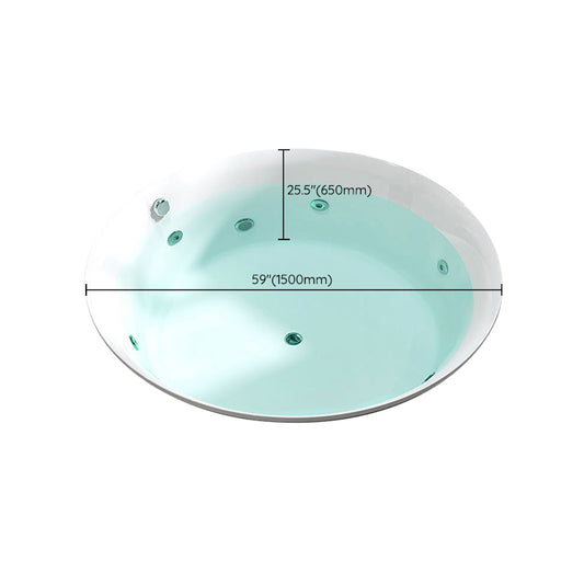 Drop-in Acrylic Round Bathtub Modern Air/ Whirlpool Bathtub in White Clearhalo 'Bathroom Remodel & Bathroom Fixtures' 'Bathtubs' 'Home Improvement' 'home_improvement' 'home_improvement_bathtubs' 'Showers & Bathtubs' 6676466