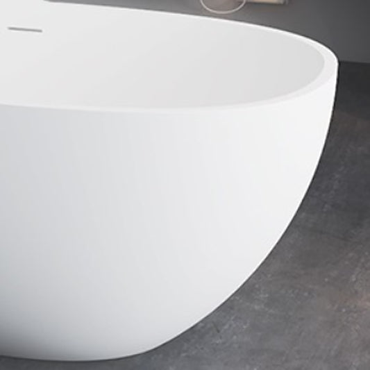 Modern White Ellipse Bathtub Freestanding Soaking Bathtub with Drain Bath Tub Clearhalo 'Bathroom Remodel & Bathroom Fixtures' 'Bathtubs' 'Home Improvement' 'home_improvement' 'home_improvement_bathtubs' 'Showers & Bathtubs' 6676562