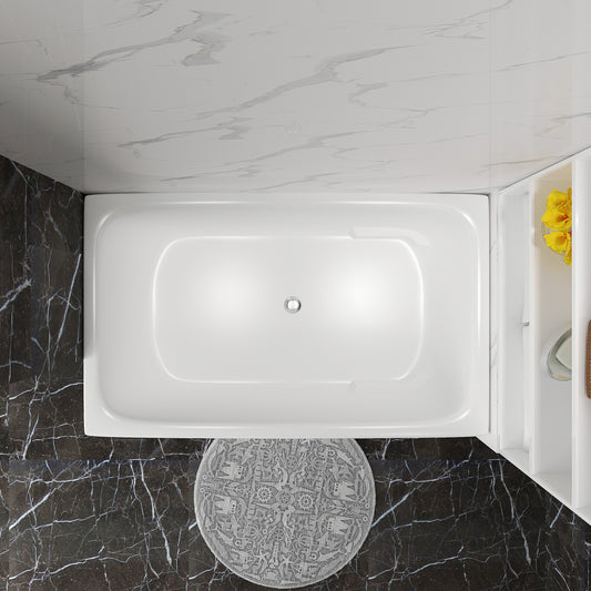 Modern Rectangle Acrylic Bathtub Freestanding Bathtub with Drain Bath Tub(without Plank) Clearhalo 'Bathroom Remodel & Bathroom Fixtures' 'Bathtubs' 'Home Improvement' 'home_improvement' 'home_improvement_bathtubs' 'Showers & Bathtubs' 6676580