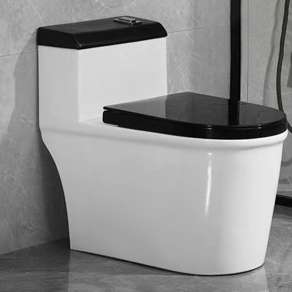 Modern 1-Piece Toilet Bowl Floor Mount White Urine Toilet for Washroom 15"L x 28"W x 26"H Black Clearhalo 'Bathroom Remodel & Bathroom Fixtures' 'Home Improvement' 'home_improvement' 'home_improvement_toilets' 'Toilets & Bidets' 'Toilets' 6676844