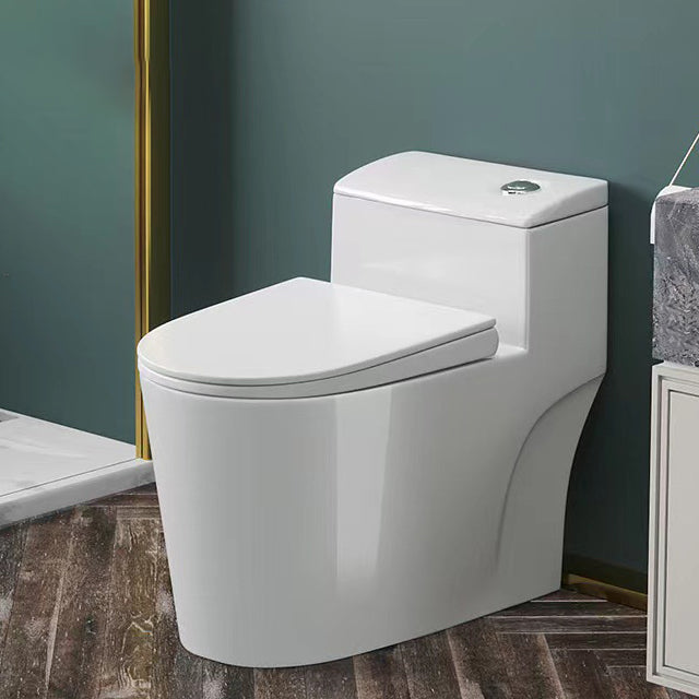 Modern 1-Piece Toilet Floor Mounted White Urine Toilet with Slow Close Seat for Bathroom 16"L x 29"W x 25"H Clearhalo 'Bathroom Remodel & Bathroom Fixtures' 'Home Improvement' 'home_improvement' 'home_improvement_toilets' 'Toilets & Bidets' 'Toilets' 6676892
