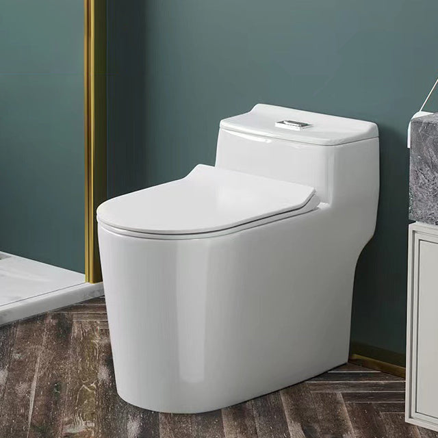 Modern 1-Piece Toilet Floor Mounted White Urine Toilet with Slow Close Seat for Bathroom 15"L x 27"W x 24"H Clearhalo 'Bathroom Remodel & Bathroom Fixtures' 'Home Improvement' 'home_improvement' 'home_improvement_toilets' 'Toilets & Bidets' 'Toilets' 6676895