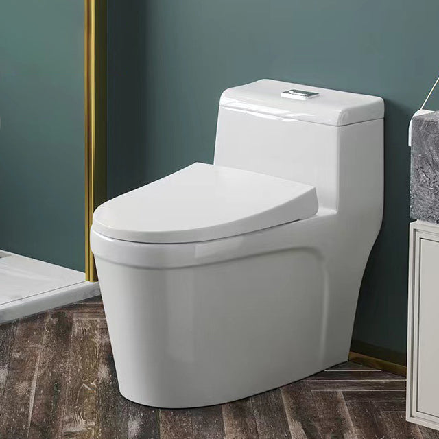 Modern 1-Piece Toilet Floor Mounted White Urine Toilet with Slow Close Seat for Bathroom 14.6"L x 28.3"W x 25.6"H Clearhalo 'Bathroom Remodel & Bathroom Fixtures' 'Home Improvement' 'home_improvement' 'home_improvement_toilets' 'Toilets & Bidets' 'Toilets' 6676896