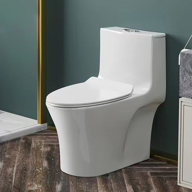 Modern 1-Piece Toilet Floor Mounted White Urine Toilet with Slow Close Seat for Bathroom 15"L x 27.6"W x 27.6"H Clearhalo 'Bathroom Remodel & Bathroom Fixtures' 'Home Improvement' 'home_improvement' 'home_improvement_toilets' 'Toilets & Bidets' 'Toilets' 6676899